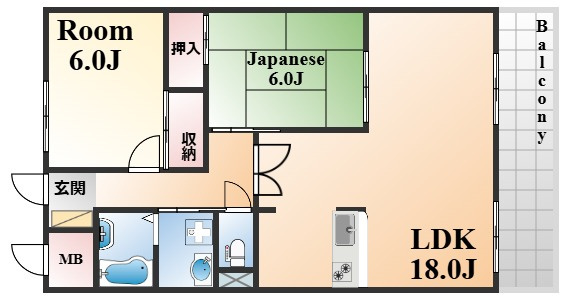 神戸市東灘区本庄町１丁目の賃貸マンションの間取り