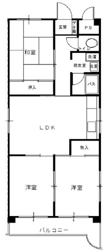 芦屋市朝日ケ丘町の賃貸マンションの間取り