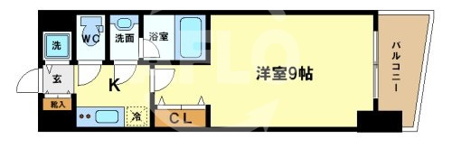 カスタリアタワー肥後橋の間取り|カスタリアタワー肥後橋　広々9帖