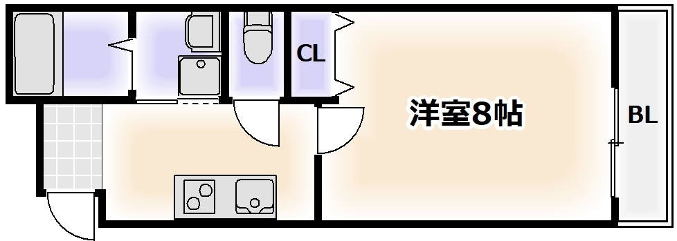 フジパレス住吉我孫子前Ⅱ番館 の間取り