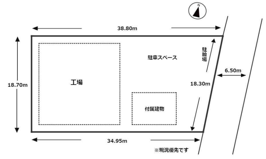 門真市松生町貸工場の区画図