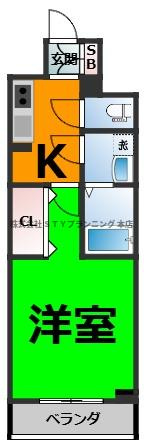 仲介手数料０円！S-RESIDENCE亀島駅前ascent(アセント)の間取り