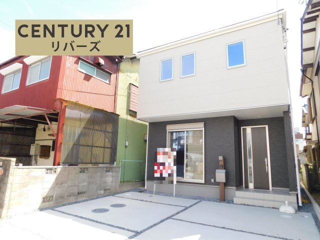 津島市喜楽町の新築一戸建の外観|☆限定１棟☆　　新価格！！いつでもご案内できます♪（お問合せ当日、平日、水曜、夜間でもＯＫ）　名鉄「町方」駅徒歩３分！　長期優良住宅♪　駐車並列２台ＯＫ！　ＬＤＫ１８．７帖！　回遊動線キッチン♪