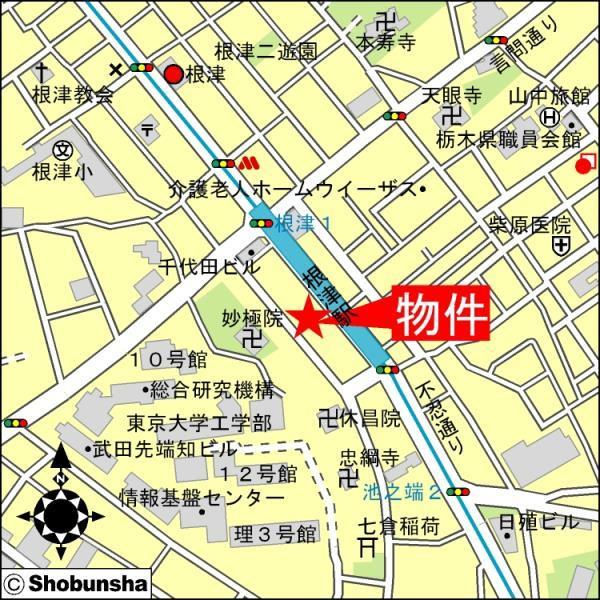 シティハイツ根津の地図