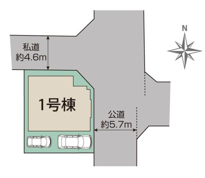 平塚市河内2丁目新築戸建て　1号棟の区画図|区画図「平塚市河内2丁目新築戸建て」