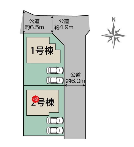 前橋市後家町1号棟の区画図|区画図