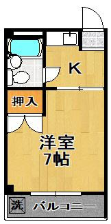 メゾンヒラオの間取り|★洋室７帖です★
