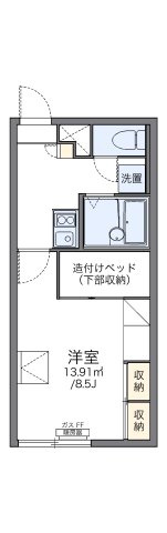 レオパレスソレイユ北野の間取り|代表的な間取のため実際の間取とは異なる場合があります