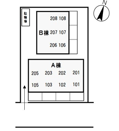 カーサ・アネーロ　Bの区画図