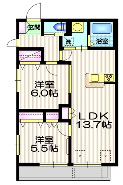 アルページュ欅の間取り|★最上階角部屋２面採光★　★南向きバルコニー★
