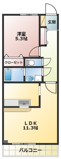 【間取り】 | アムールシュシュ | 使い勝手のいい1LDKの間取りです！