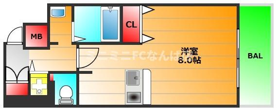 プレサンス大手前パークサイドⅡの間取り|現状有姿