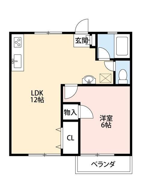 クレール坂下Ｂ棟の間取り