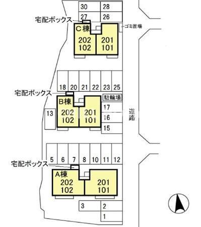 ヴェルフィーユ　Ｃの区画図|当社、チルホームのHPもご覧ください(^^)/物件情報多数♪