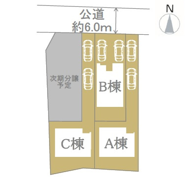 東山田町　新築戸建A号棟の区画図
