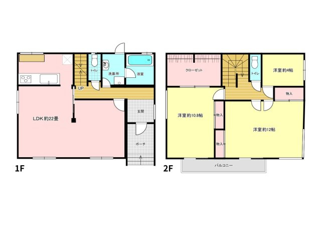 南城市佐敷新里 中古戸建ての間取り| 3LDK ( 洋10.8 洋12 洋4 LDK22 ）※掲載内容と現況に相違がある場合は、現況を優先とさせていただきます。