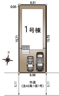 高知市福井町　新築戸建　の区画図|土地面積　 100.12㎡　（約30.28坪）　
建物面積　 91.92㎡   （約27.80坪）
