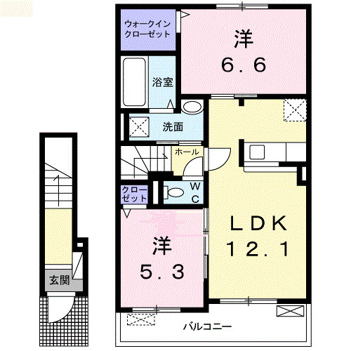 【間取り】 | メゾンドＫ２　国府