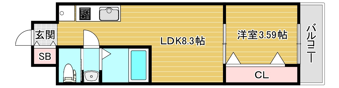 Monotone弁天町の間取り