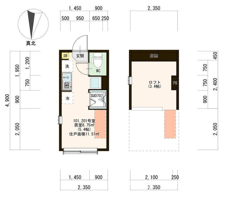練馬区関町東１丁目のアパートの間取り