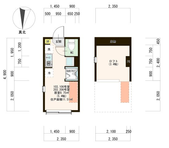 練馬区関町東１丁目のアパートの間取り
