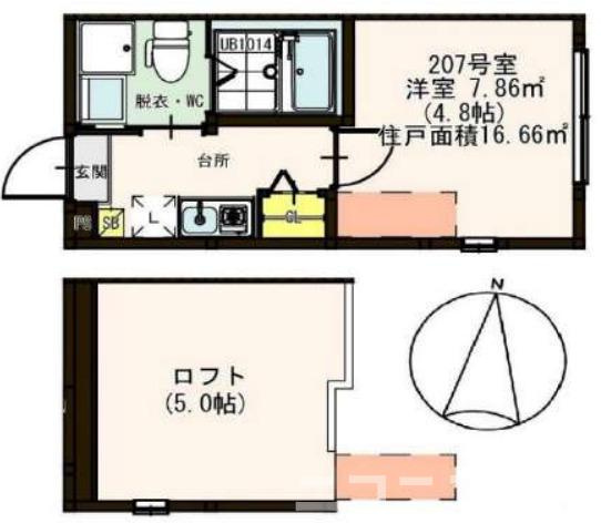 足立区伊興３丁目のアパートの間取り
