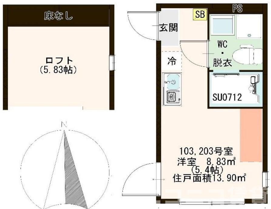 足立区加平３丁目のアパートの間取り