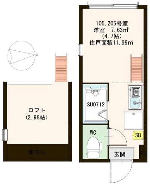足立区日ノ出町のアパートの間取り
