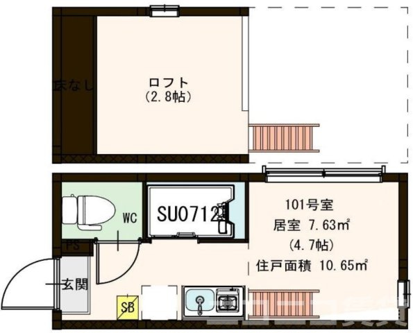 足立区日ノ出町のアパートの間取り