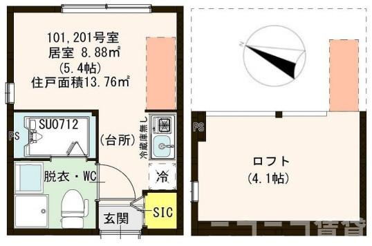 足立区栗原１丁目のアパートの間取り