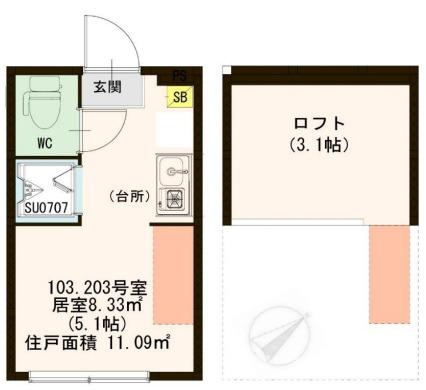 杉並区高円寺南１丁目のアパートの間取り