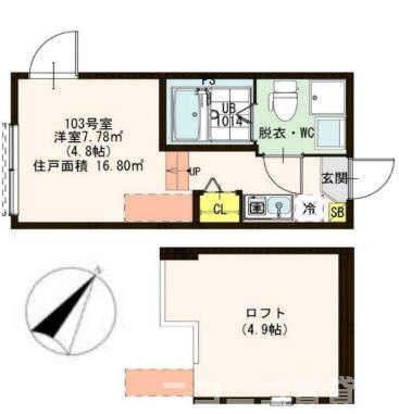 足立区竹の塚５丁目のアパートの間取り|

