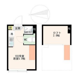 世田谷区祖師谷２丁目のアパートの間取り