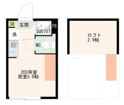 世田谷区祖師谷２丁目のアパートの間取り