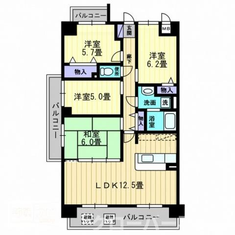 ルミナスＭＩＺＵＨＯ京町の間取り|間取図