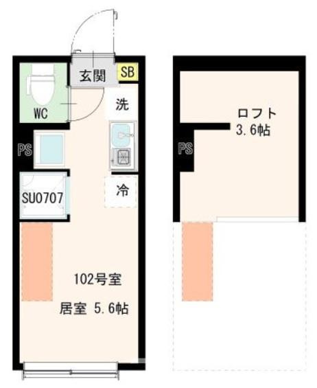 杉並区高井戸西１丁目のアパートの間取り