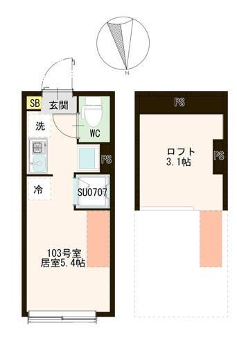 中野区若宮２丁目のアパートの間取り