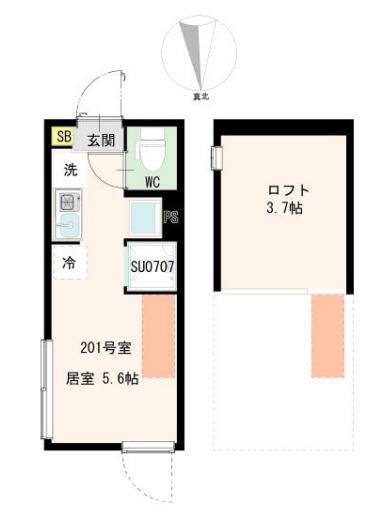 杉並区高井戸西１丁目のアパートの間取り