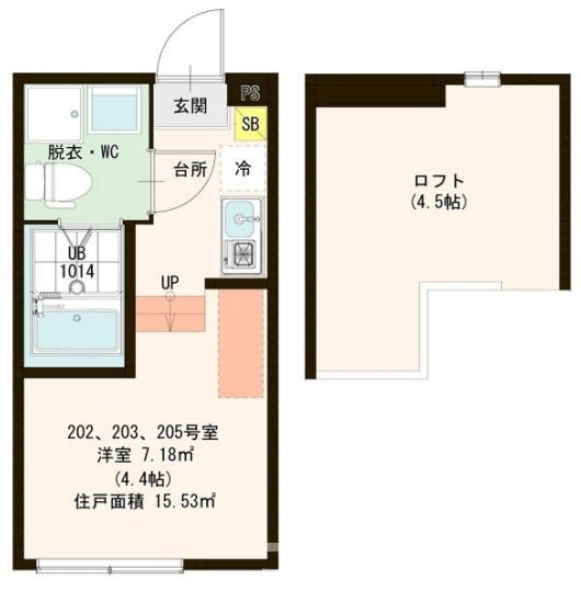 足立区西綾瀬２丁目のアパートの間取り