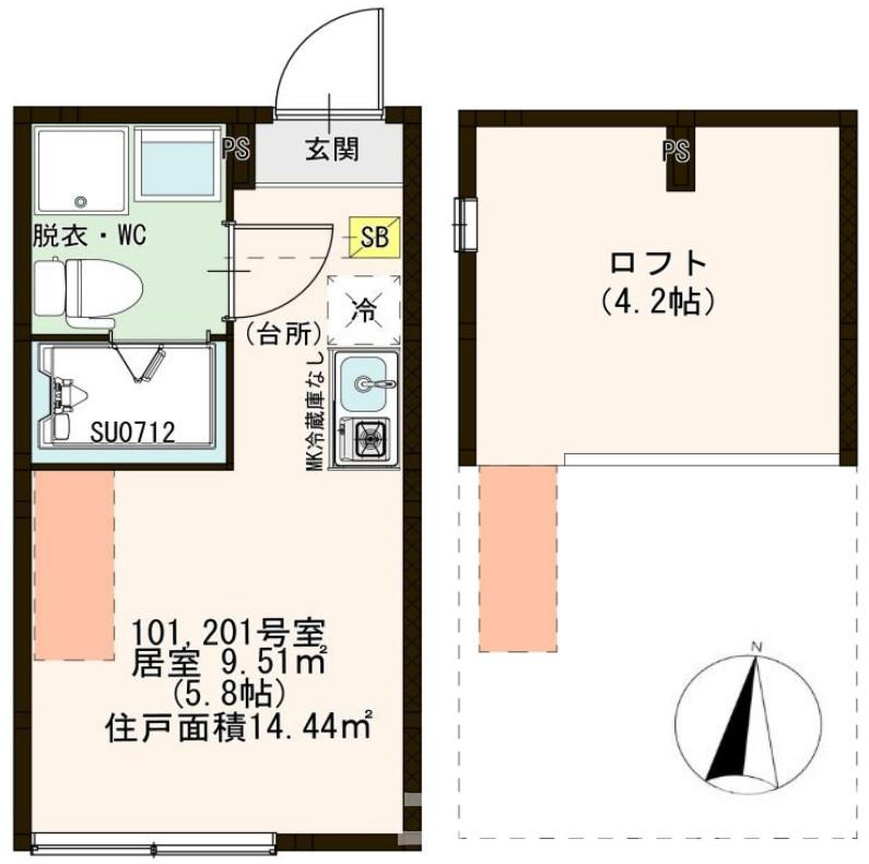 板橋区蓮根１丁目のアパートの間取り