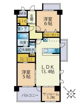 【間取り】 | Luminous Terrace 諸岡