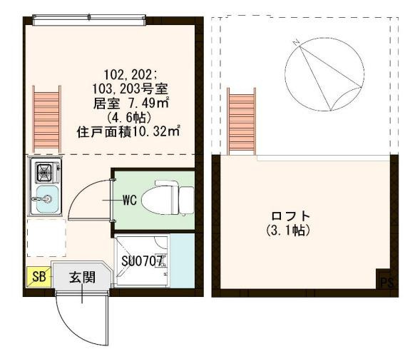 豊島区南長崎６丁目のアパートの間取り