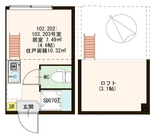 豊島区南長崎６丁目のアパートの間取り