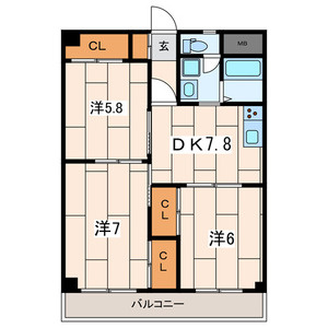 ペアパークⅠの間取り|間取り図