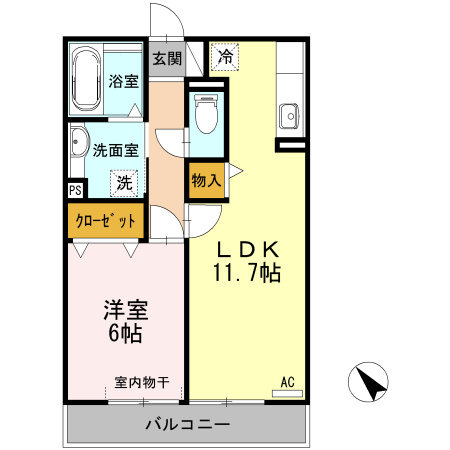 ラフィネ横山　Ｂ棟　　刈谷市近郊の賃貸はクラスホーム刈谷店の間取り