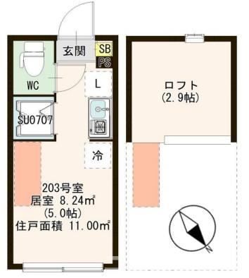足立区柳原２丁目のアパートの間取り