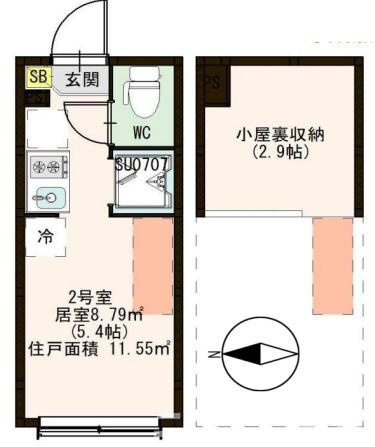 足立区柳原２丁目のアパートの間取り