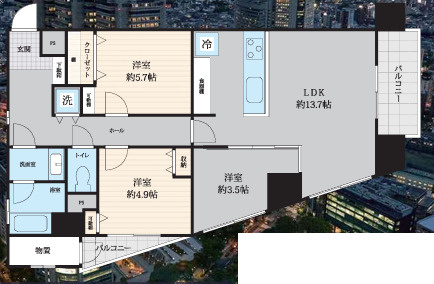 ユニーブル新宿西の間取り