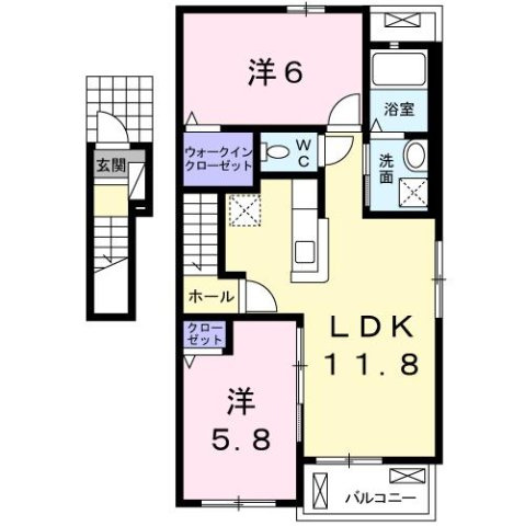 ティファニー　Ⅰの間取り