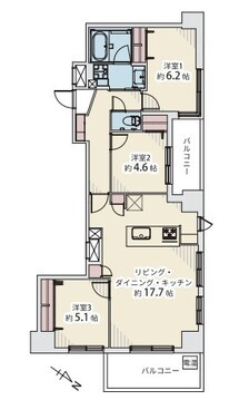 アクタス渡辺通パークシティの間取り|間取り